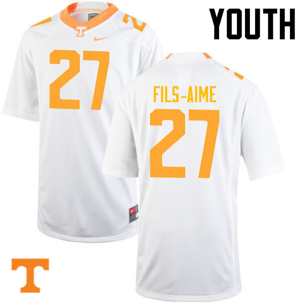 Youth #27 Carlin Fils-Aime Tennessee Volunteers College Football Jerseys-White - Click Image to Close